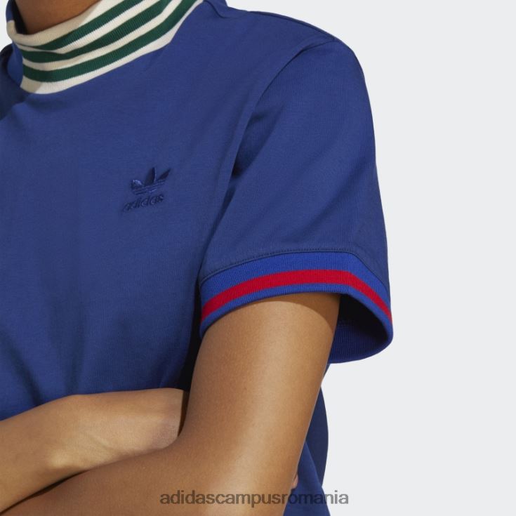 adidas campus romania tricou crop guler coasta albastru victorie femei albastru victorie J266N210735