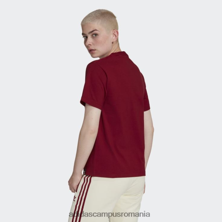 adidas campus romania tricou cu broderie burgundy femei Burgundia J266N22849