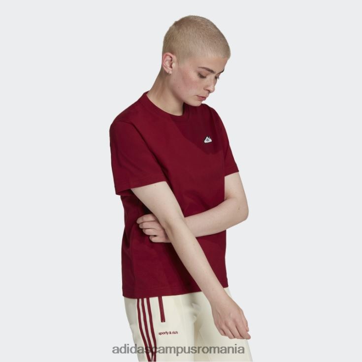 adidas campus romania tricou cu broderie burgundy femei Burgundia J266N22849