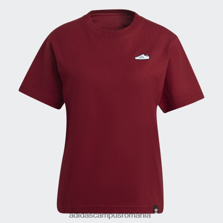 adidas campus romania tricou cu broderie burgundy femei Burgundia J266N22849