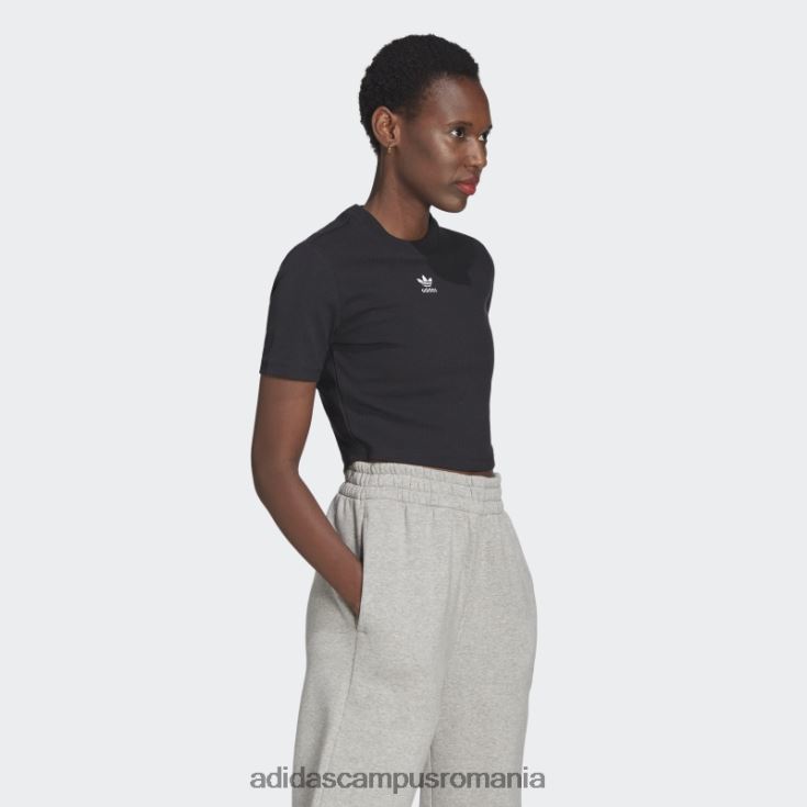 adidas campus romania tricou decupat cu coaste adicolor essentials negru femei negru J266N210387