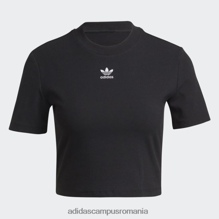 adidas campus romania tricou decupat cu coaste adicolor essentials negru femei negru J266N210387