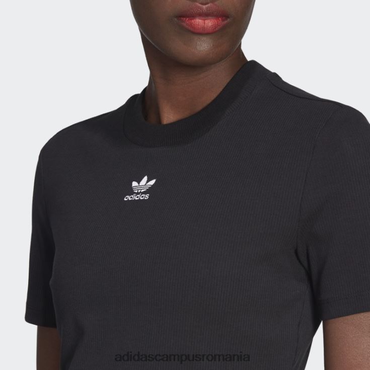 adidas campus romania tricou decupat cu coaste adicolor essentials negru femei negru J266N210387