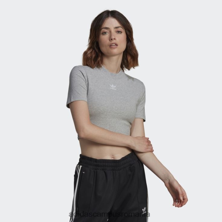 adidas campus romania tricou decupat cu nervuri adicolor essentials gri mediu femei gri mediu J266N23130