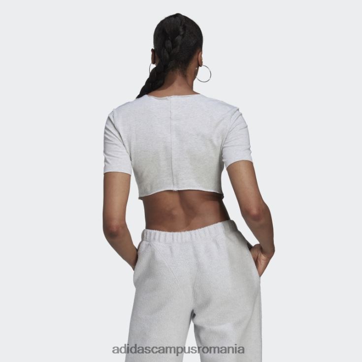 adidas campus romania tricou gri deschis Heather Crop loungewear femei erica gri deschis J266N22956
