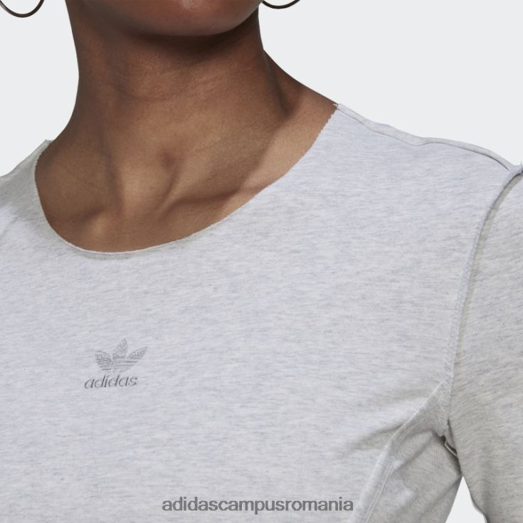 adidas campus romania tricou gri deschis Heather Crop loungewear femei erica gri deschis J266N22956