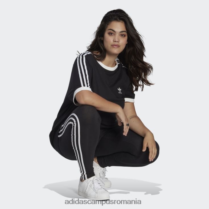 adidas campus romania tricou negru adicolor classics cu 3 dungi (mărime plus) femei negru J266N216433