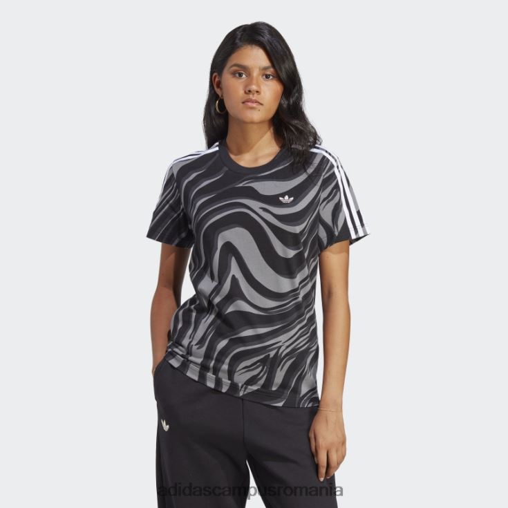 adidas campus romania tricou negru cu imprimeu animal abstract femei negru J266N29053