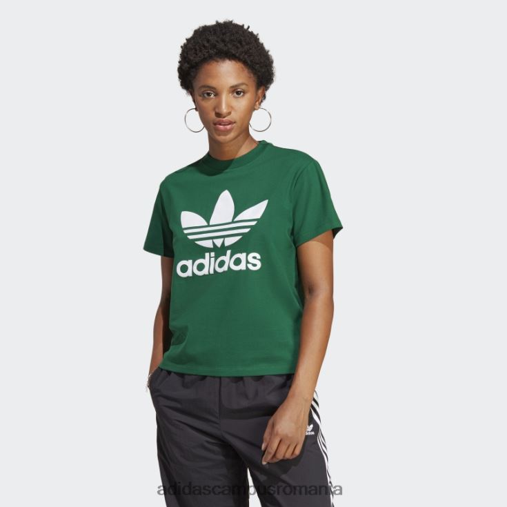 adidas campus romania tricou trifoil adicolor classics verde inchis femei verde inchis J266N216459