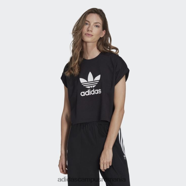 adidas campus romania tricou trifoil scurt adicolor classics negru adidas femei negru J266N29396