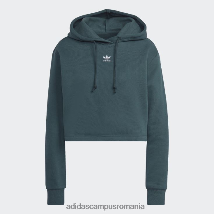adidas campus romania verde mineral adicolor essentials crop fleece hanorac femei verde mineral J266N210121