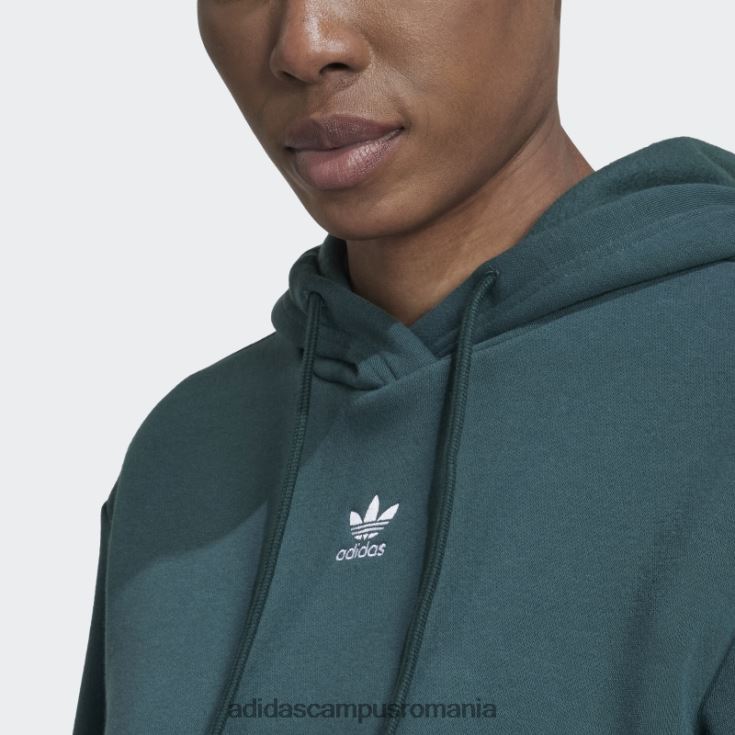 adidas campus romania verde mineral adicolor essentials crop fleece hanorac femei verde mineral J266N210121