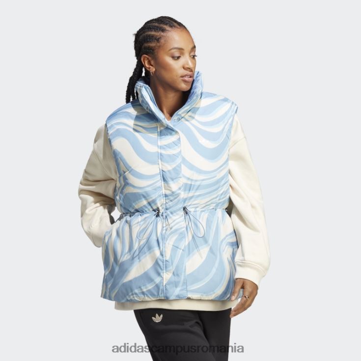 adidas campus romania vestă reversibilă cu imprimeu animal abstract ambiental sky adidas femei cerul ambiental J266N29120