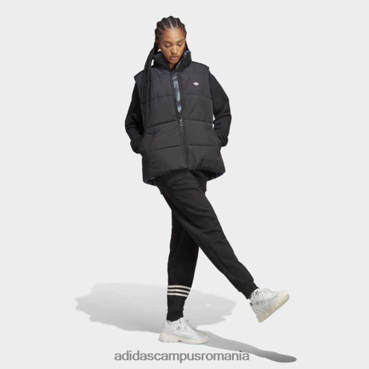 adidas campus romania vestă reversibilă cu imprimeu animal abstract negru femei negru J266N217107