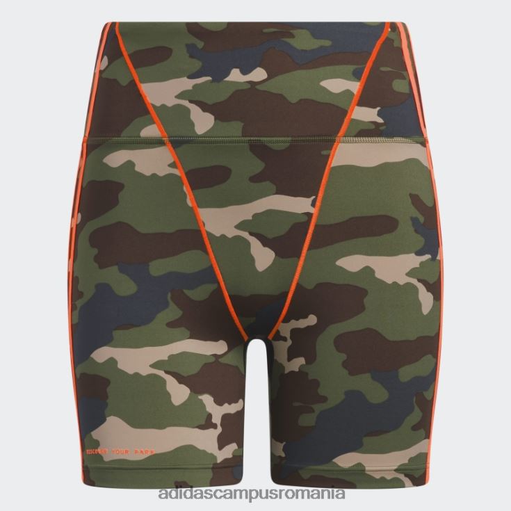 adidas campus romania pantaloni scurți de bicicletă de 9 inci de culoare portocalie femei aop camo/orange J266N29455