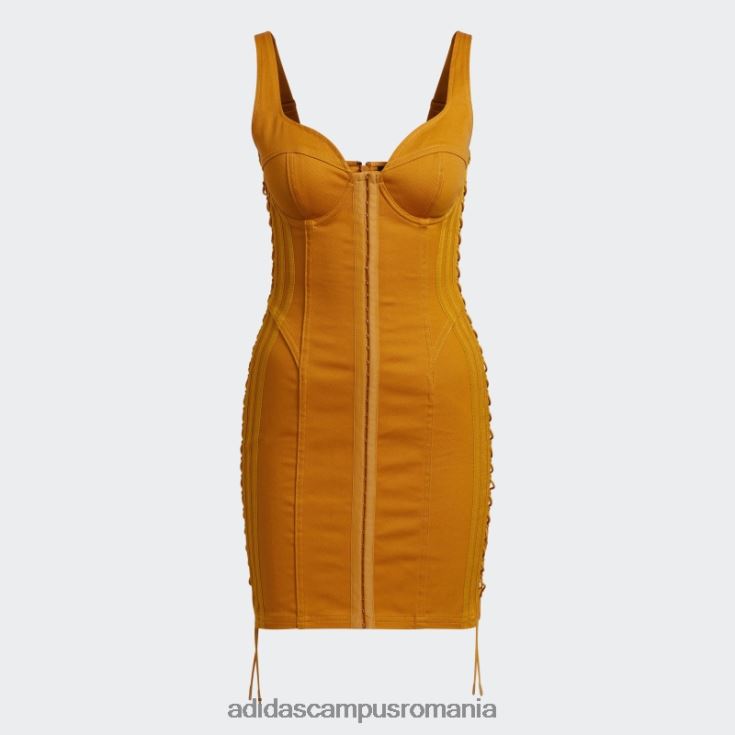 adidas campus romania rochie mini din twill portocaliu focus femei focus portocaliu J266N216451