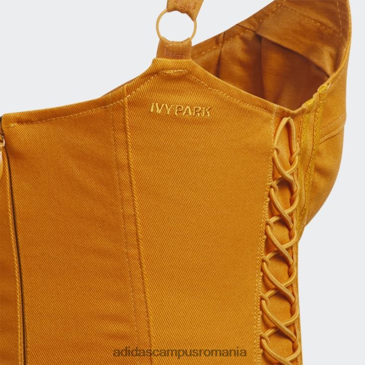 adidas campus romania rochie mini din twill portocaliu focus femei focus portocaliu J266N216451