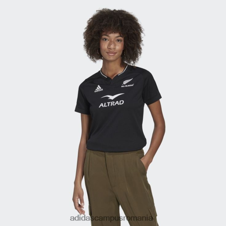 adidas campus romania all blacks rugby replica home tricou negru femei alb negru J266N22431