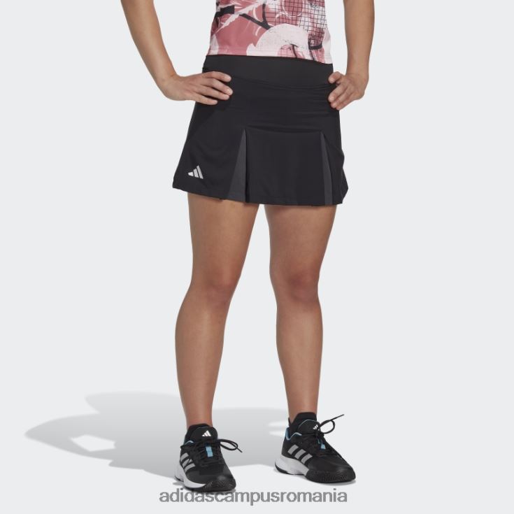 adidas campus romania fusta neagra cu pliuri de tenis club femei negru J266N217014