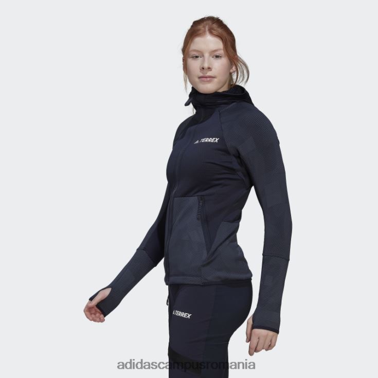 adidas campus romania Terrex tech flooce cu glugă pentru drumeții jachetă fleece cerneală femei cerneală J266N210454