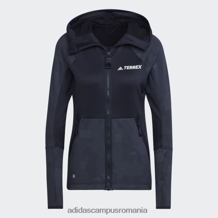 adidas campus romania Terrex tech flooce cu glugă pentru drumeții jachetă fleece cerneală femei cerneală J266N210454