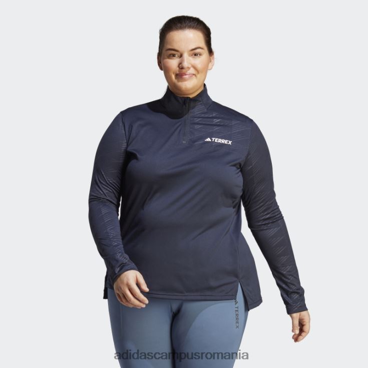 adidas campus romania Top cu mânecă lungă cu jumătate de fermoar multiplu ink Terrex (mărime plus) femei cerneală J266N217242