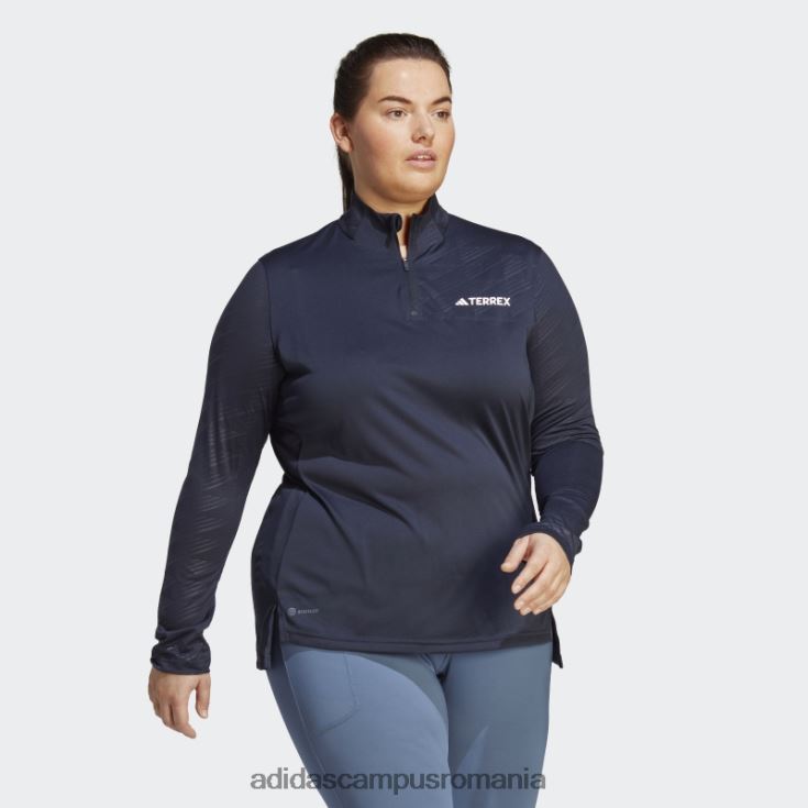 adidas campus romania Top cu mânecă lungă cu jumătate de fermoar multiplu ink Terrex (mărime plus) femei cerneală J266N217242
