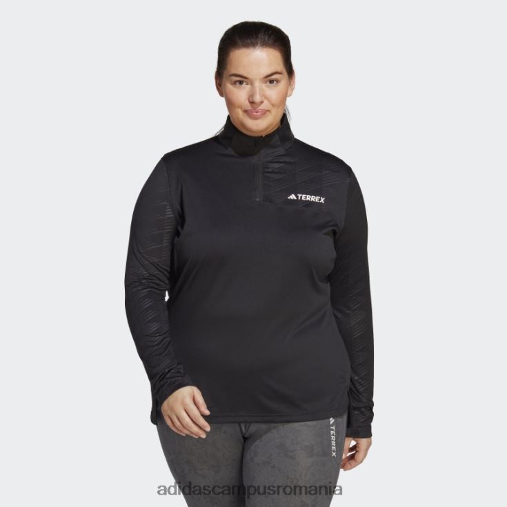 adidas campus romania Top cu mânecă lungă cu jumătate de fermoar terrex (plus mărime) negru femei negru J266N216813
