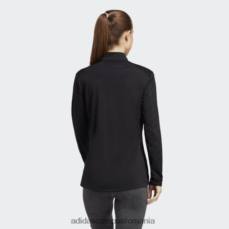 adidas campus romania Tricou negru cu mânecă lungă cu jumătate de fermoar terrex femei negru J266N29913