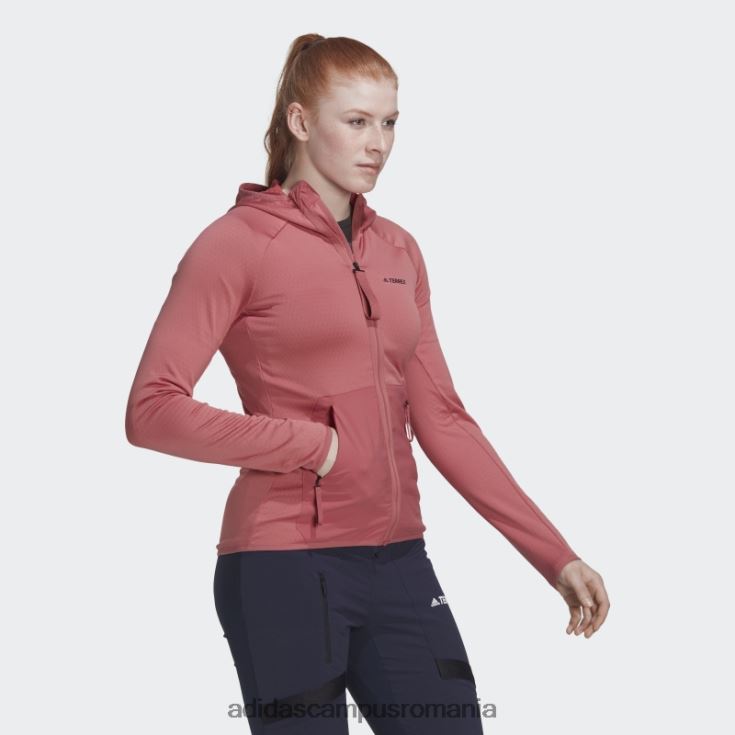 adidas campus romania geacă de drumeție terrex tech flooce light cu glugă roșie femei roșu J266N217030