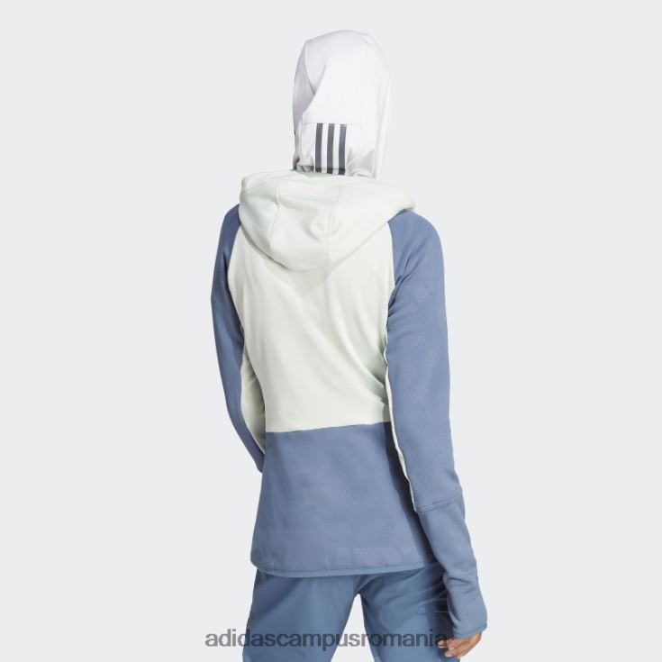 adidas campus romania geacă fleece pentru drumeții cu glugă terrex tech flooce verde femei verde/otel J266N210153