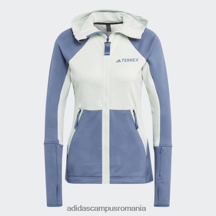 adidas campus romania geacă fleece pentru drumeții cu glugă terrex tech flooce verde femei verde/otel J266N210153