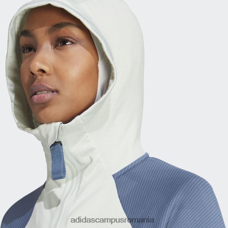 adidas campus romania geacă fleece pentru drumeții cu glugă terrex tech flooce verde femei verde/otel J266N210153