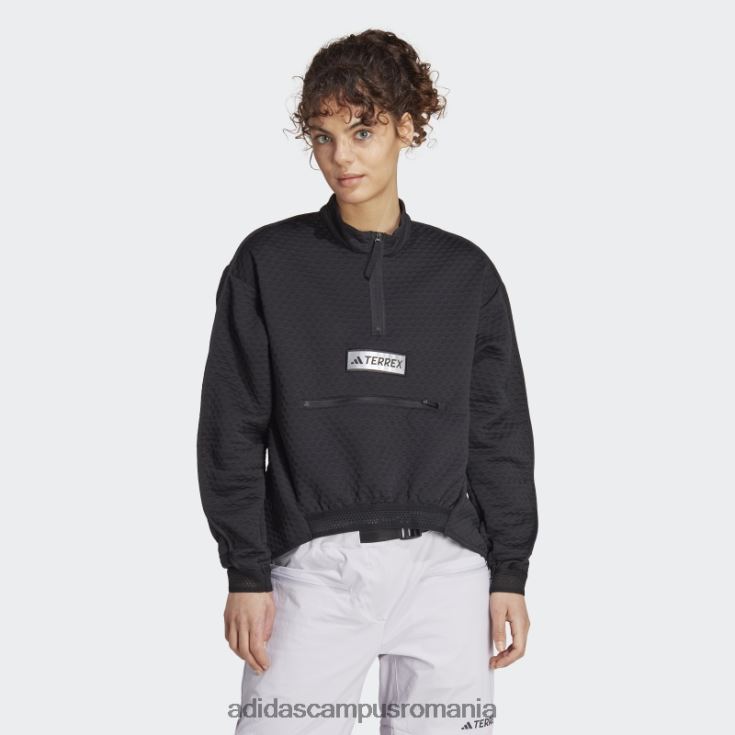 adidas campus romania geacă fleece terrex utilitas cu jumătate de fermoar neagră femei negru J266N217066