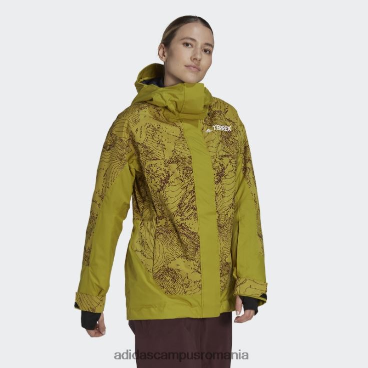 adidas campus romania geacă grafică pentru zăpadă izolată în 2 straturi terrex olive femei măslin/maroon J266N217300