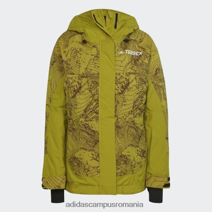 adidas campus romania geacă grafică pentru zăpadă izolată în 2 straturi terrex olive femei măslin/maroon J266N217300