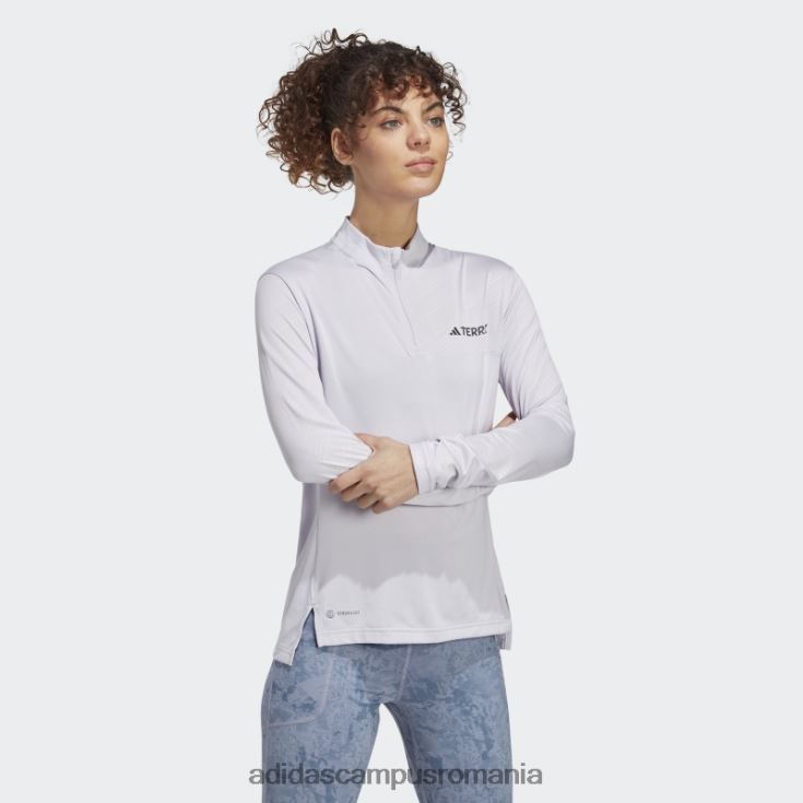 adidas campus romania top Terrex cu mânecă lungă cu jumătate de fermoar argintiu Dawn femei zori argintii J266N217293
