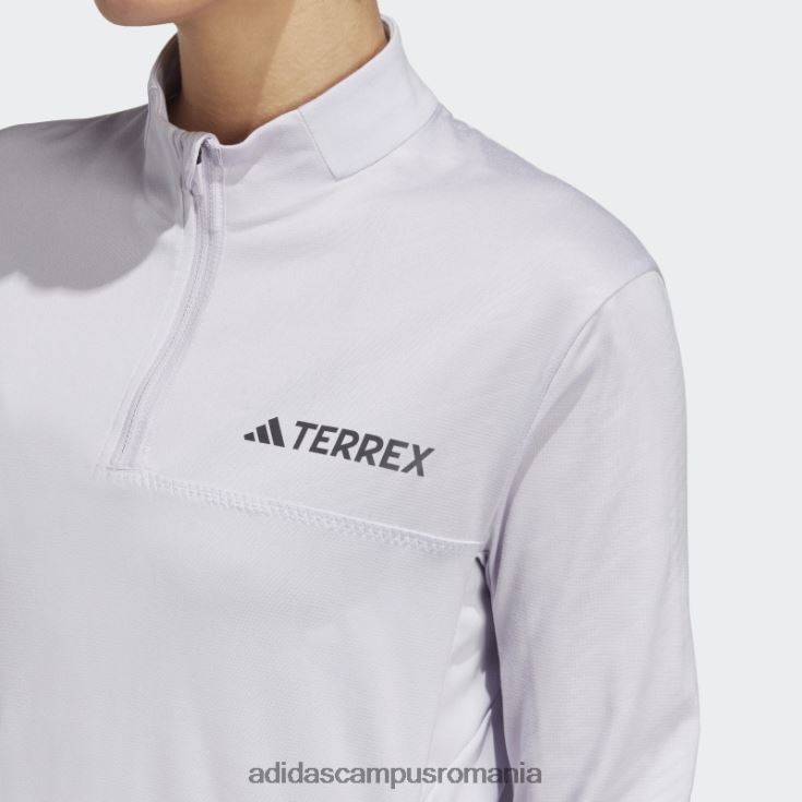 adidas campus romania top Terrex cu mânecă lungă cu jumătate de fermoar argintiu Dawn femei zori argintii J266N217293