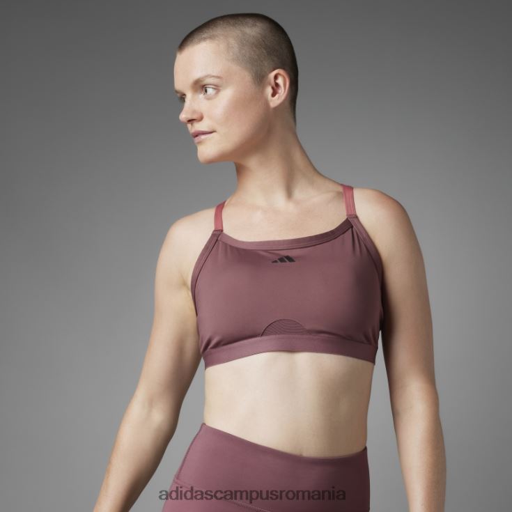 adidas campus romania sutien de susținere ușoară pentru yoga, elegant, visiniu, echilibru autentic femei Burgundia J266N22674