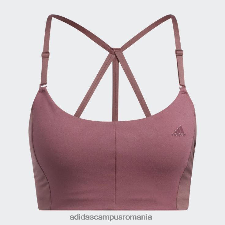adidas campus romania yoga studio sutien cu susținere luminoasă cu 3 dungi visiniu femei Burgundia J266N22750