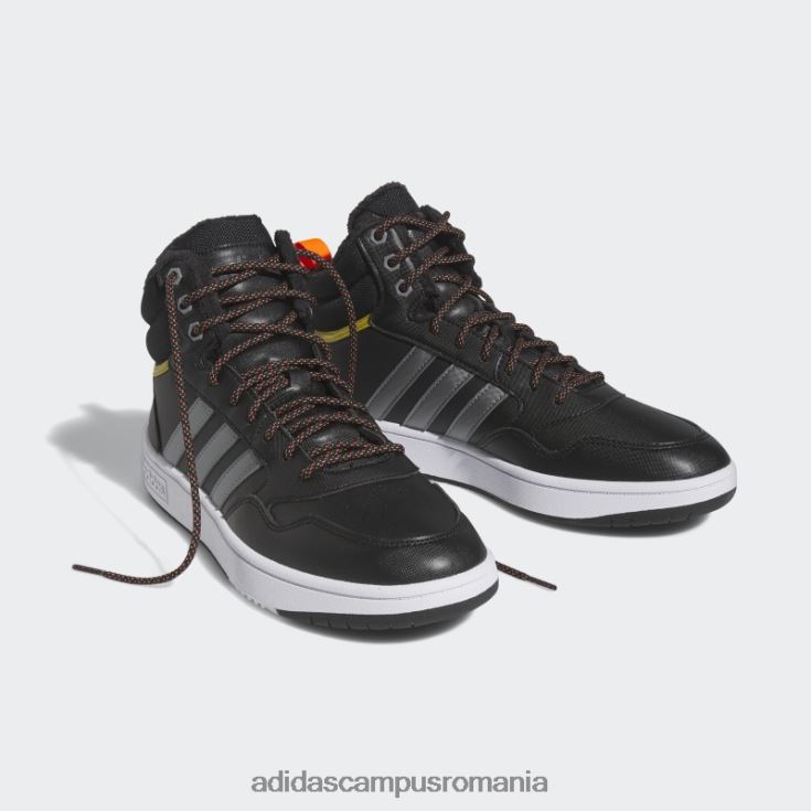 adidas campus romania black hoops 3.0 mid lifestyle baschet clasic căptușeală din blană pantofi pentru iarnă femei negru/fier metalic/măsliniu J266N216181