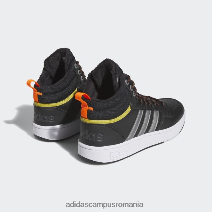 adidas campus romania black hoops 3.0 mid lifestyle baschet clasic căptușeală din blană pantofi pentru iarnă femei negru/fier metalic/măsliniu J266N216181