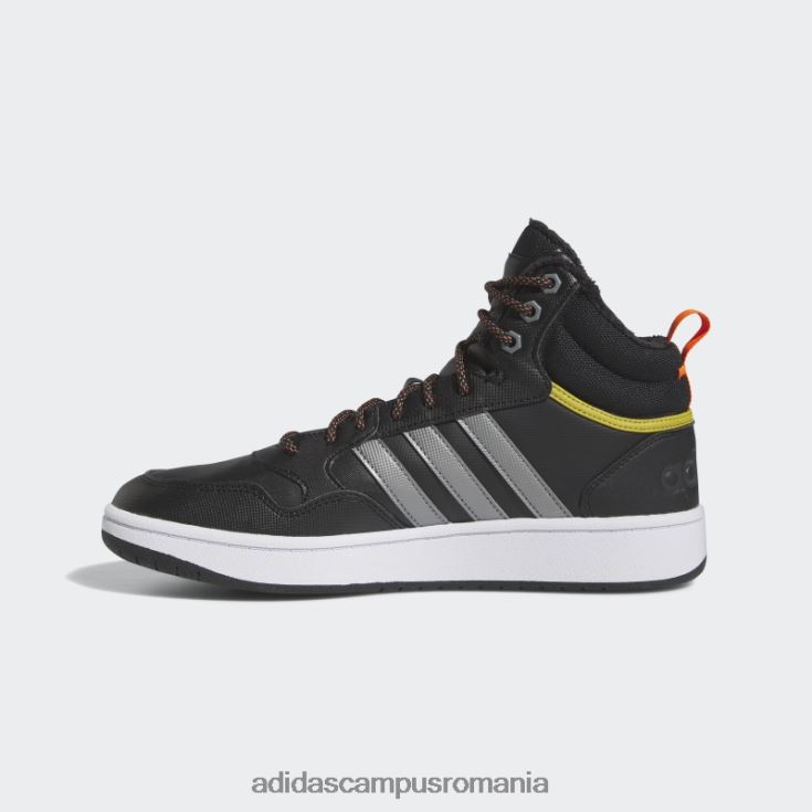 adidas campus romania black hoops 3.0 mid lifestyle baschet clasic căptușeală din blană pantofi pentru iarnă femei negru/fier metalic/măsliniu J266N216181