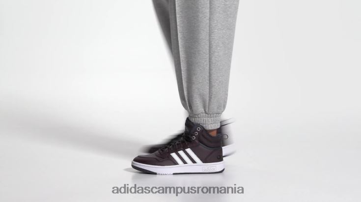 adidas campus romania maroon hoops 3.0 mid lifestyle baschet clasic căptușeală de blană pantofi pentru iarnă femei maro/alb/cerneală J266N216222