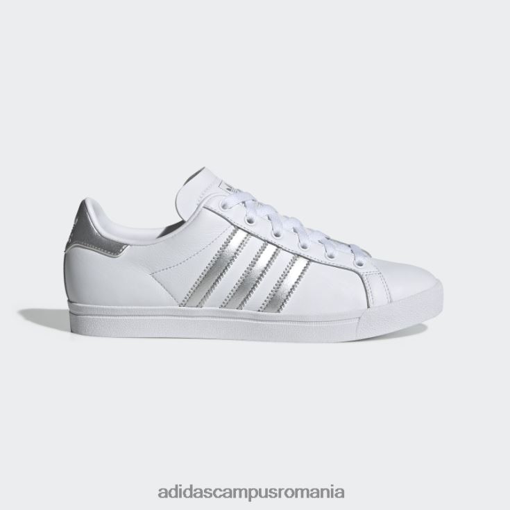 adidas campus romania Coast Star pantofi albi femei alb/argintiu met/negru J266N216334