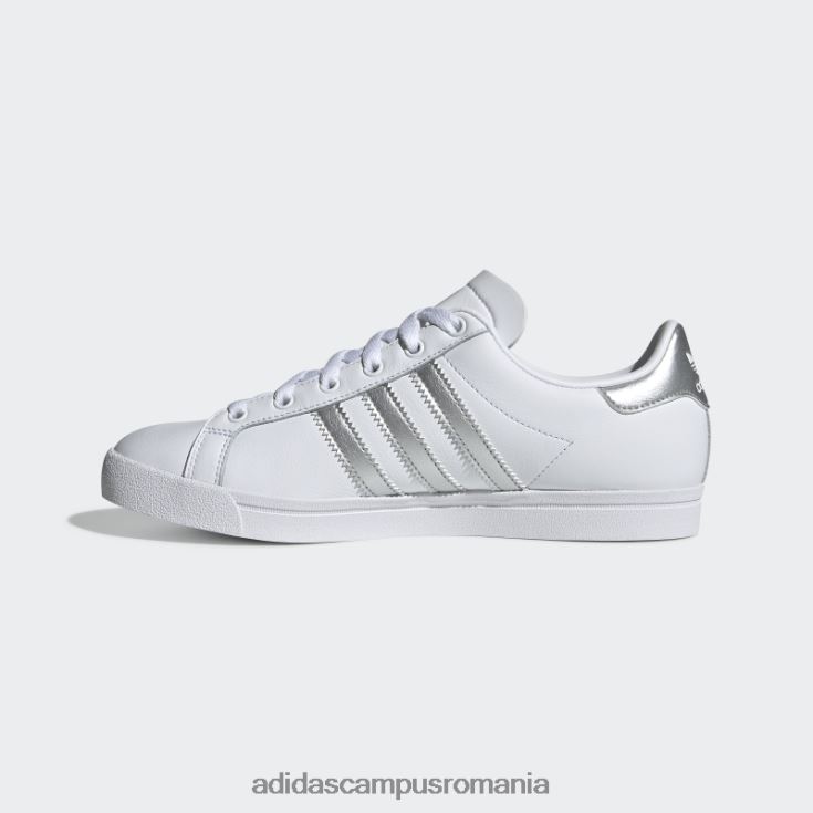 adidas campus romania Coast Star pantofi albi femei alb/argintiu met/negru J266N216334