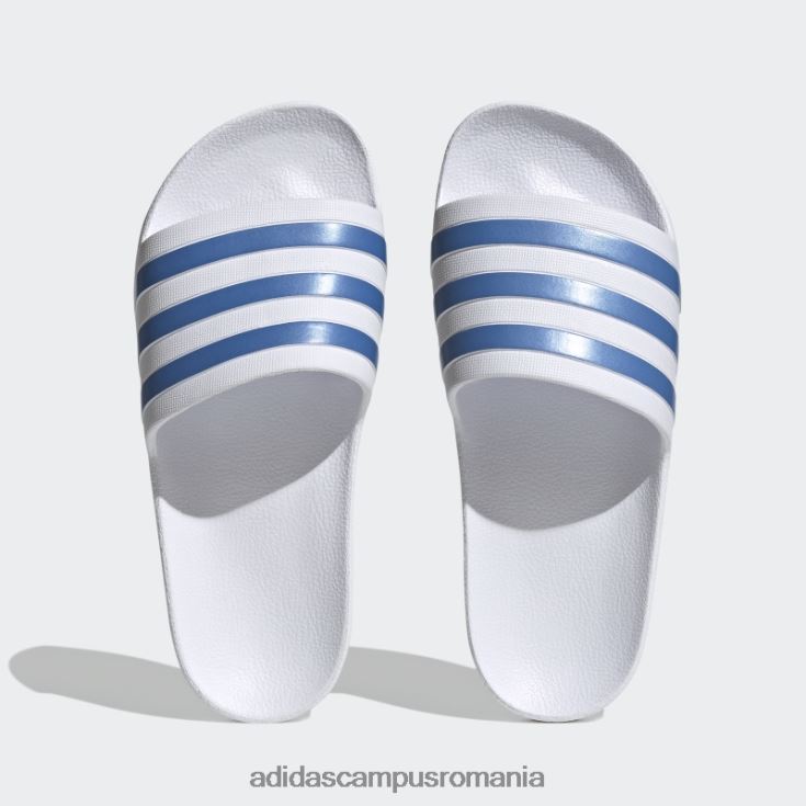 adidas campus romania adilette aqua blue met diapozitive femei alb/albastru met J266N216078