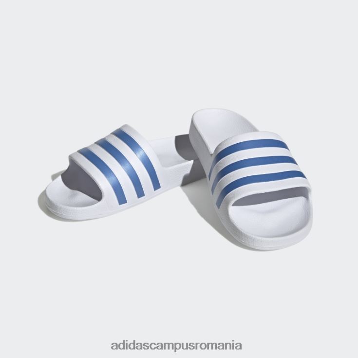 adidas campus romania adilette aqua blue met diapozitive femei alb/albastru met J266N216078