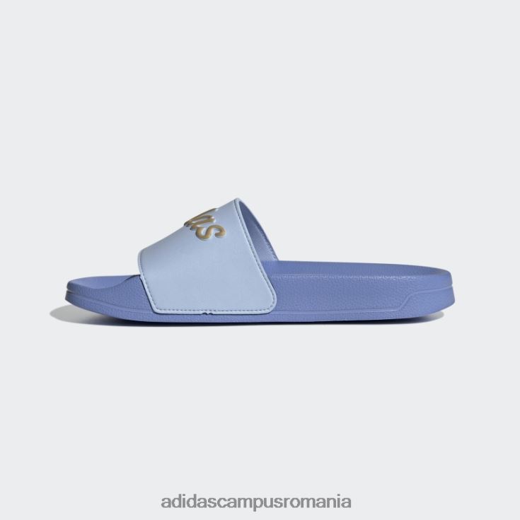 adidas campus romania adilette shower slides albastru zori femei albastru zori/auriu metalic/albastru J266N28456