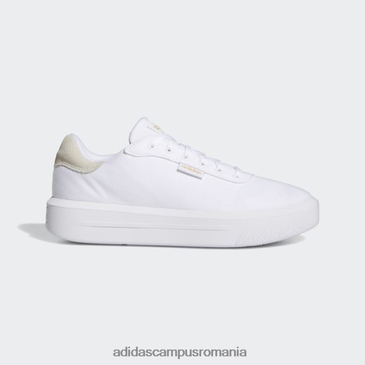 adidas campus romania curte platforma cln pantofi albi femei alb/auriu metalic/negru J266N215949